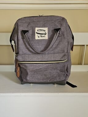 Gray Baby Backpack Diaper Bag